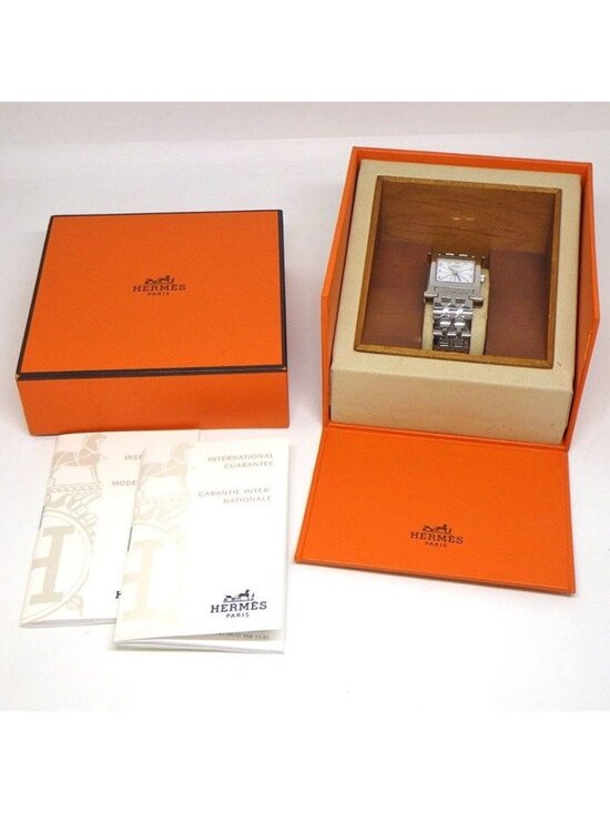 Hermes Watch Square White Dial SS Quartz Analog main image 4
